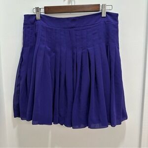 Gap Purple Pleated Mini Skirt Size 6 Crepe Knife Pleat Lined Side‎ Zip